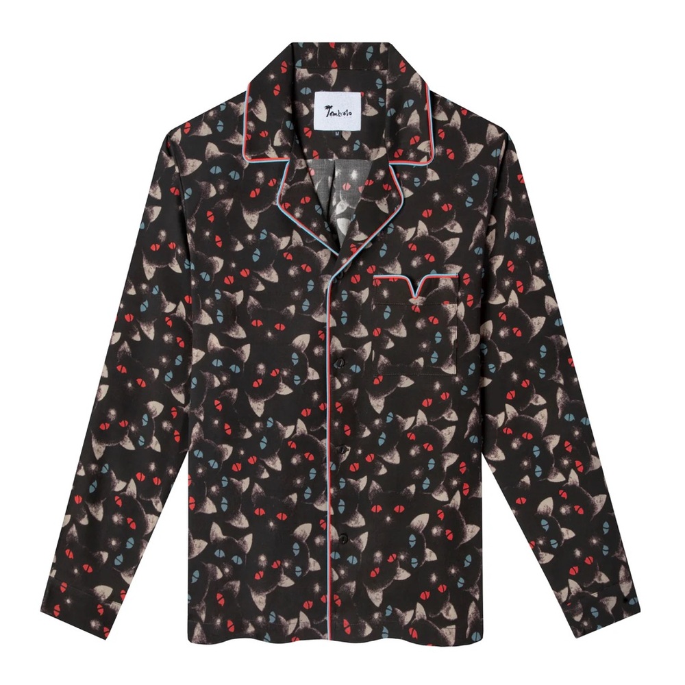 Casual Black and Red Floral Button Down Shirt